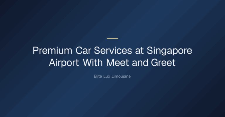 which premium car services at singapore airport have meet and greet for business travelers — Premium Car Services at Singapor