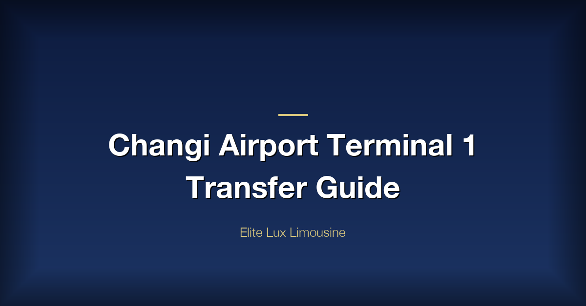 Changi Airport Terminal 1 Transfer Guide