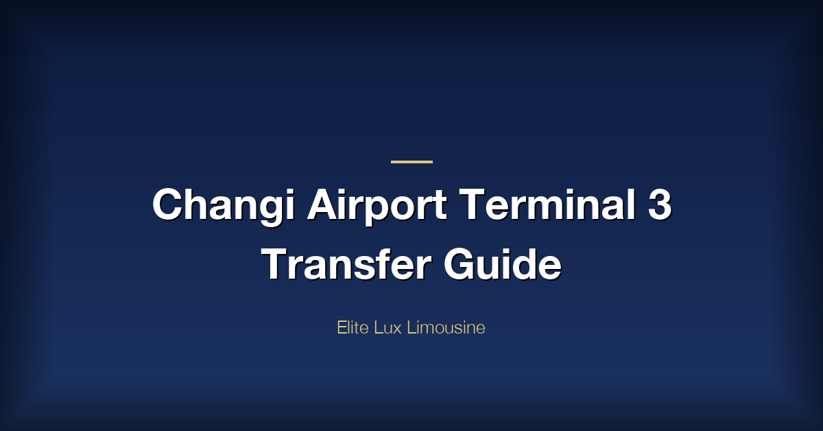 Changi Airport Terminal 3 Transfer Guide