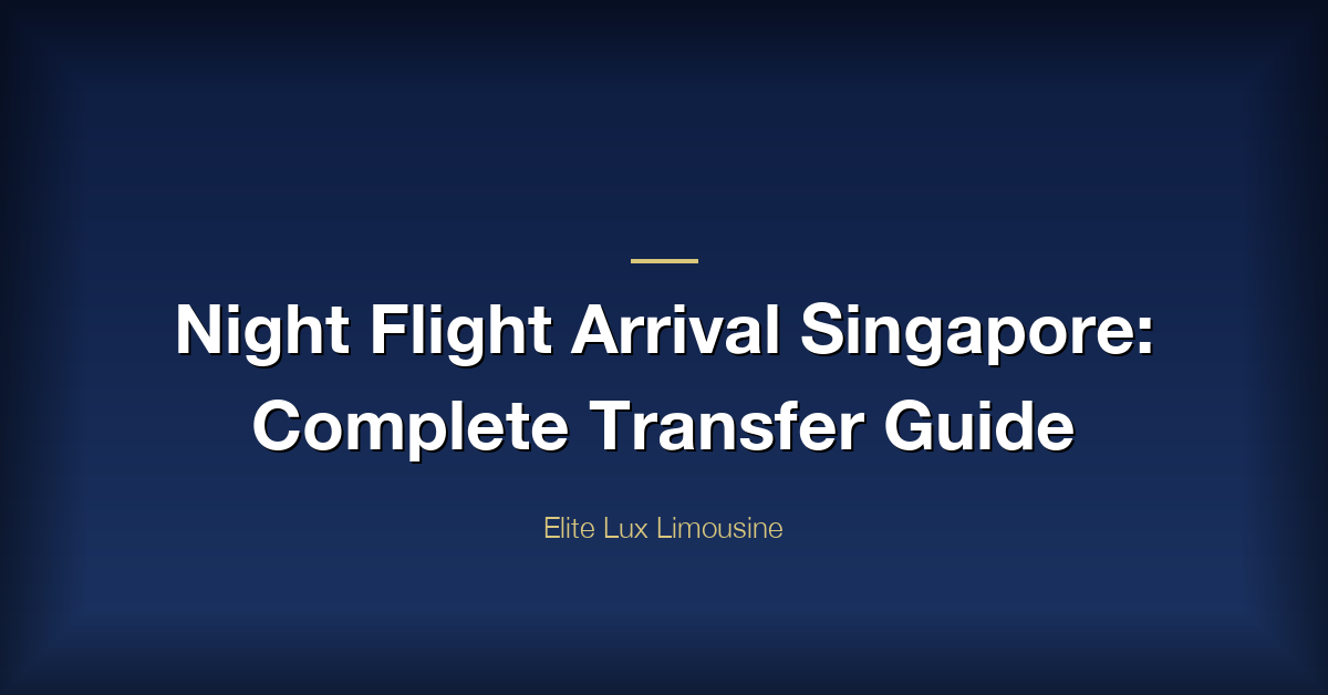 Night Flight Arrival Singapore Transfer